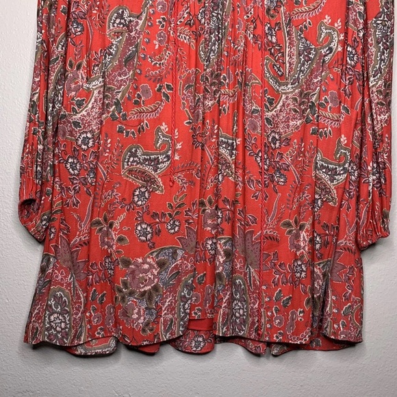 Free People Womens Large Rain or Shine Printed Dress Poppy Combo Floral Pockets - Picture 3 of 12